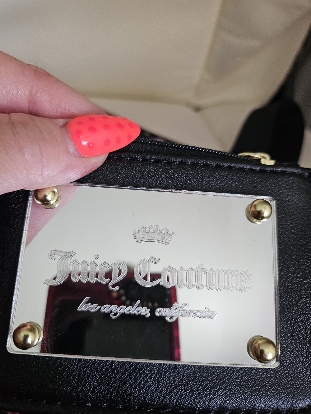 Juicy Couture Floral Crossbody Bag in Black with Pink Roses - Picture 5 of 12